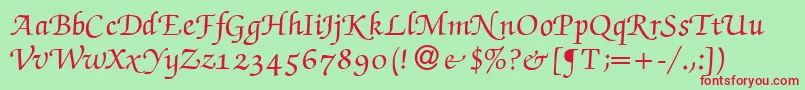 ZabriskiescriptswashBold Font – Red Fonts on Green Background