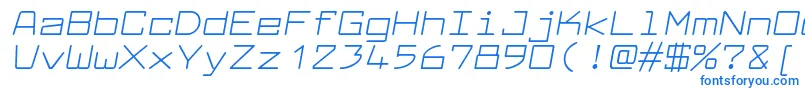 フォントLarabiefontexItalic – 白い背景に青い文字