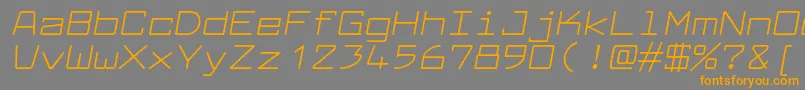 LarabiefontexItalic-Schriftart – Orangefarbene Schriften auf grauem Hintergrund