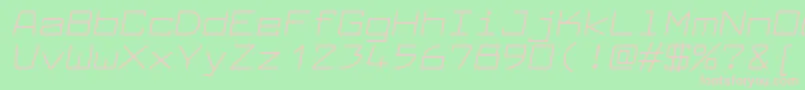 フォントLarabiefontexItalic – 緑の背景にピンクのフォント
