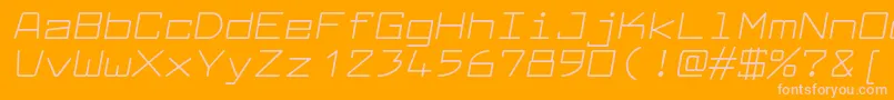 LarabiefontexItalic-Schriftart – Rosa Schriften auf orangefarbenem Hintergrund