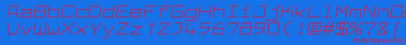 LarabiefontexItalic Font – Red Fonts on Blue Background