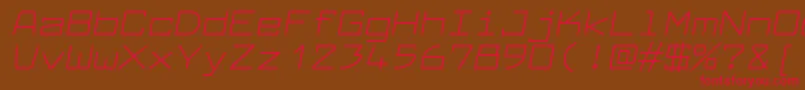 LarabiefontexItalic-Schriftart – Rote Schriften auf braunem Hintergrund