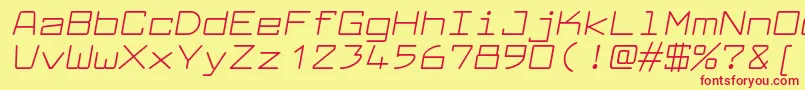 フォントLarabiefontexItalic – 赤い文字の黄色い背景