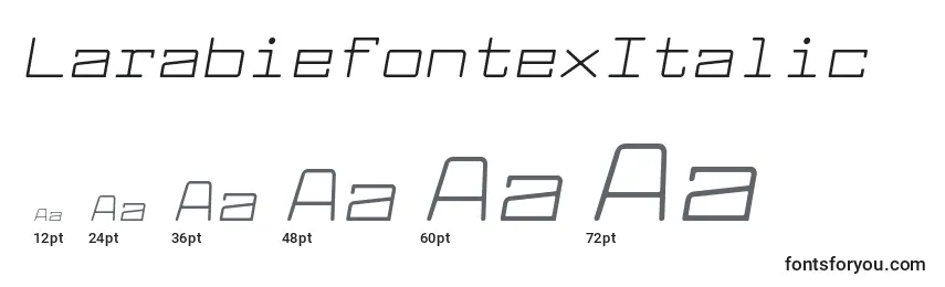 Размеры шрифта LarabiefontexItalic