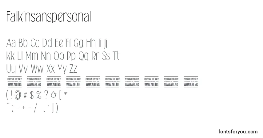 Falkinsanspersonal Font – alphabet, numbers, special characters