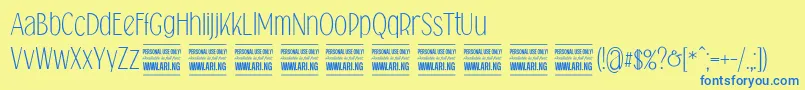 Falkinsanspersonal Font – Blue Fonts on Yellow Background