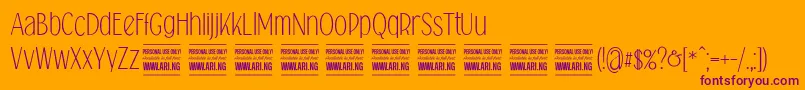 Falkinsanspersonal Font – Purple Fonts on Orange Background