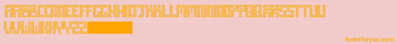 Patatartiner-Schriftart – Orangefarbene Schriften auf rosa Hintergrund