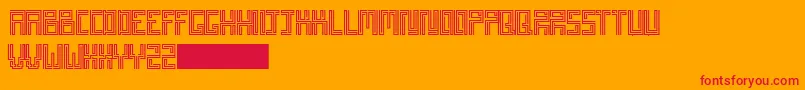 Patatartiner-Schriftart – Rote Schriften auf orangefarbenem Hintergrund