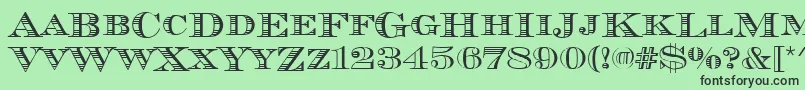 フォントChevalierstrdcd – 緑の背景に黒い文字