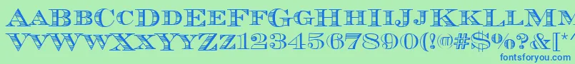 Chevalierstrdcd Font – Blue Fonts on Green Background