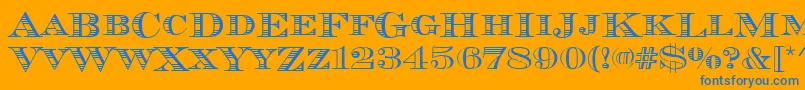 Chevalierstrdcd Font – Blue Fonts on Orange Background