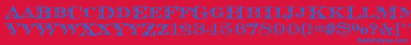 Chevalierstrdcd Font – Blue Fonts on Red Background