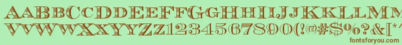 Chevalierstrdcd Font – Brown Fonts on Green Background