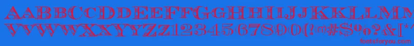 Chevalierstrdcd Font – Red Fonts on Blue Background