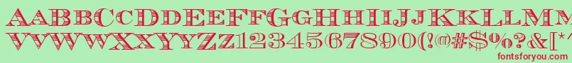 Chevalierstrdcd Font – Red Fonts on Green Background