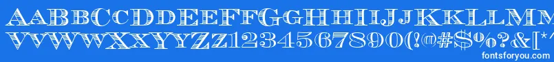 フォントChevalierstrdcd – 青い背景に白い文字