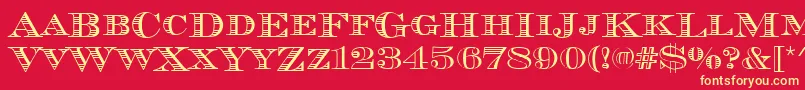 Chevalierstrdcd Font – Yellow Fonts on Red Background