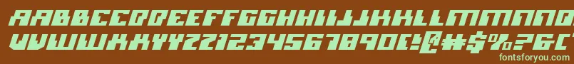 MicronianExpandedItalic-fontti – vihreät fontit ruskealla taustalla
