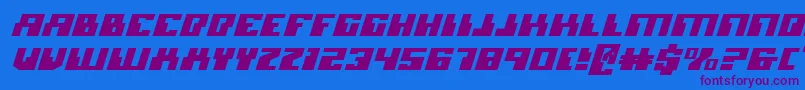 MicronianExpandedItalic Font – Purple Fonts on Blue Background