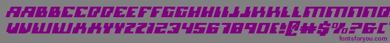 フォントMicronianExpandedItalic – 紫色のフォント、灰色の背景