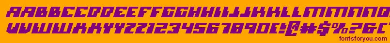 MicronianExpandedItalic Font – Purple Fonts on Orange Background