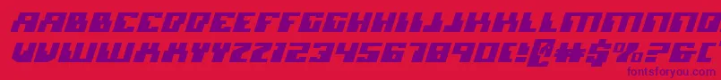 MicronianExpandedItalic Font – Purple Fonts on Red Background