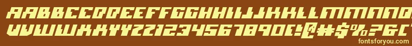 MicronianExpandedItalic Font – Yellow Fonts on Brown Background