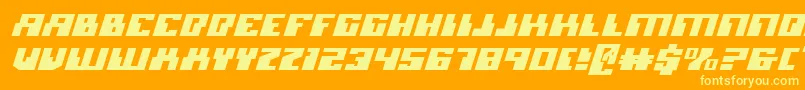 MicronianExpandedItalic Font – Yellow Fonts on Orange Background