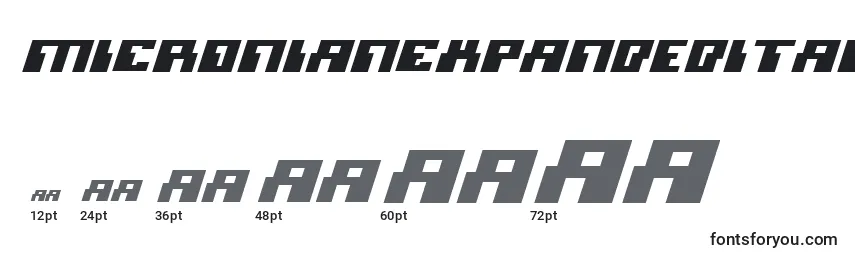 MicronianExpandedItalic Font Sizes