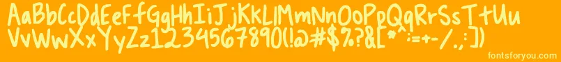 LemonSqueezy Font – Yellow Fonts on Orange Background