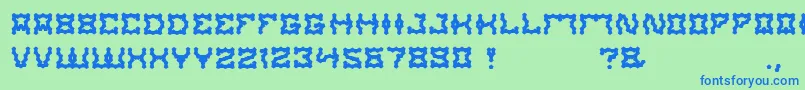 Weitere Informationen zur ShakeItOff-Schriftart ShakeItOff-Schriftart – Blaue Schriften auf grünem Hintergrund