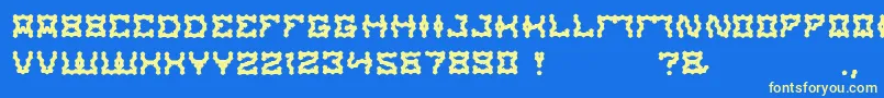 ShakeItOff Font – Yellow Fonts on Blue Background