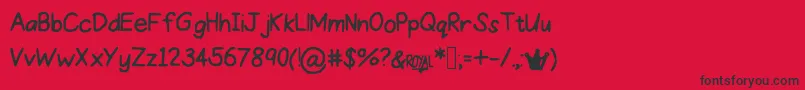 ProperPrincess-fontti – mustat fontit punaisella taustalla