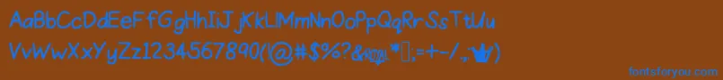 ProperPrincess Font – Blue Fonts on Brown Background