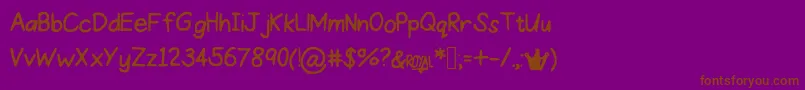 ProperPrincess Font – Brown Fonts on Purple Background