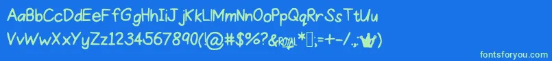 ProperPrincess Font – Green Fonts on Blue Background