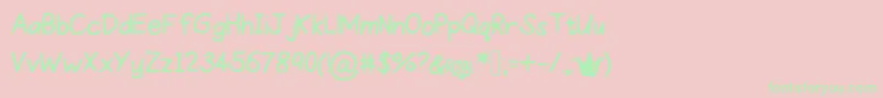 ProperPrincess-Schriftart – Grüne Schriften auf rosa Hintergrund