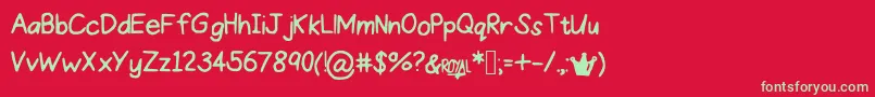 ProperPrincess Font – Green Fonts on Red Background