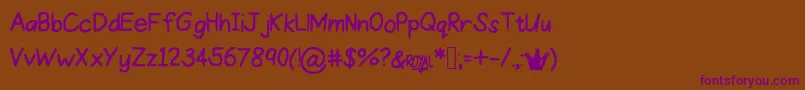 ProperPrincess Font – Purple Fonts on Brown Background