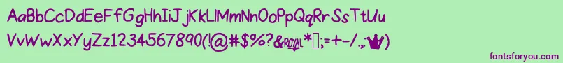 ProperPrincess Font – Purple Fonts on Green Background