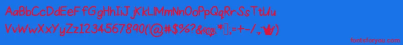 Шрифт ProperPrincess – красные шрифты на синем фоне