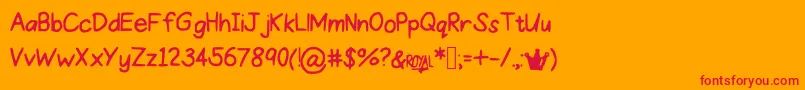ProperPrincess Font – Red Fonts on Orange Background