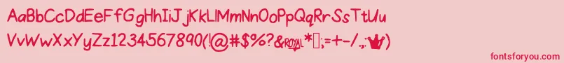 ProperPrincess Font – Red Fonts on Pink Background