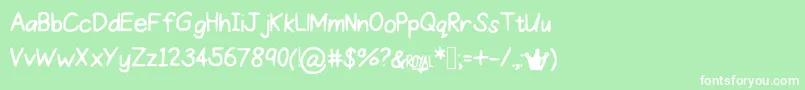 ProperPrincess Font – White Fonts on Green Background