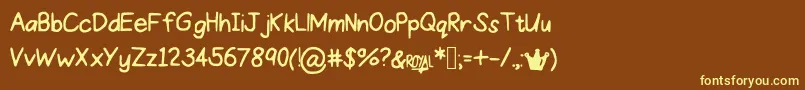 ProperPrincess Font – Yellow Fonts on Brown Background
