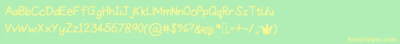 More about ProperPrincess Font ProperPrincess Font – Yellow Fonts on Green Background