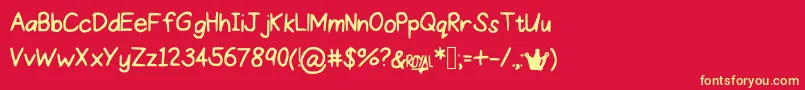 ProperPrincess Font – Yellow Fonts on Red Background