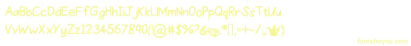 Подробнее о шрифте ProperPrincess Шрифт ProperPrincess – жёлтые шрифты на белом фоне
